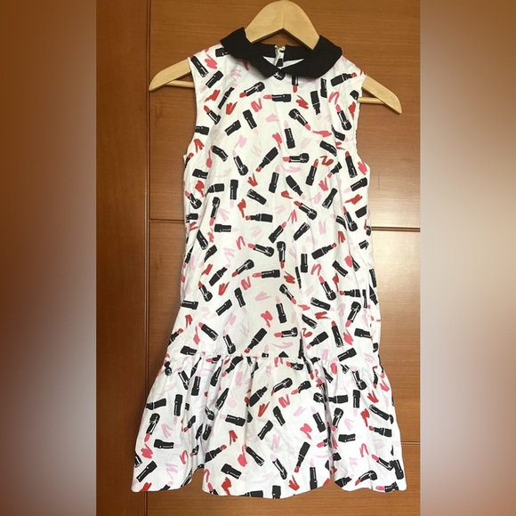 2 Kate Spade New York Dresses Girls 12Y Red and White Flower Design And Lipstick - Picture 4 of 6